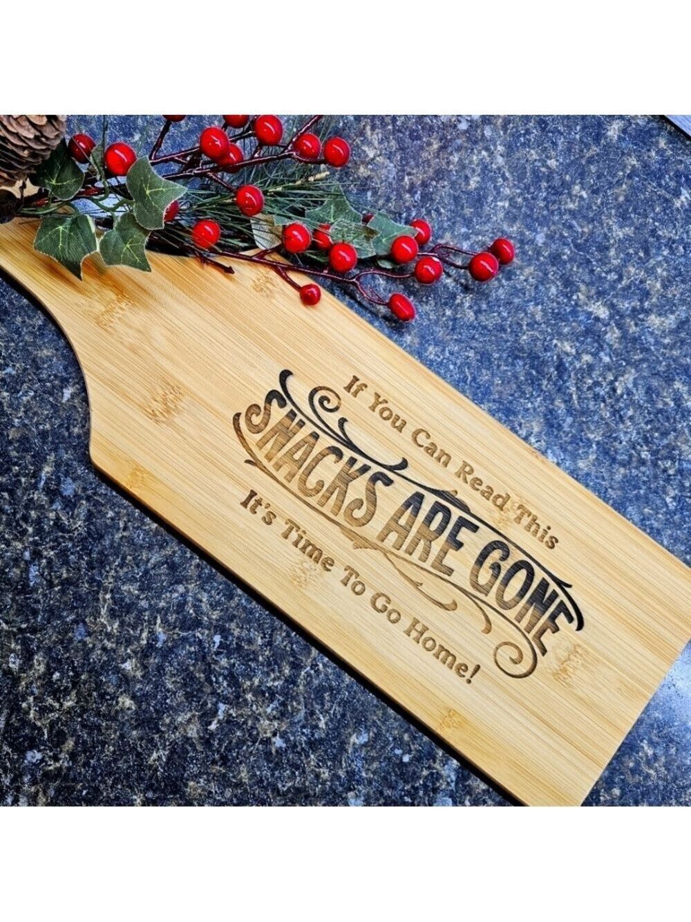 If You Can Read This, the Snacks are Gone. Bamboo Cutting board / Serving Paddle